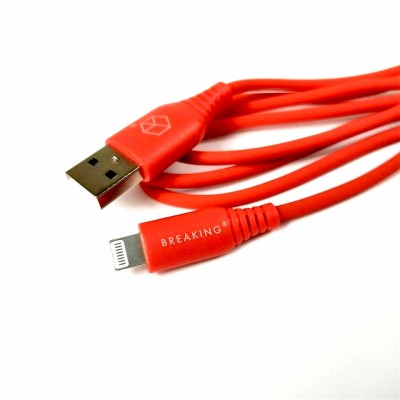 Breaking Кабель для iphone 5/6 Silicone USB - Lightning 2.4A, 1m (21611), красный
