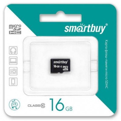 Micro SD 16GB Smartbuy (Class 10) без адаптера (SB16GBSDCL10-00)