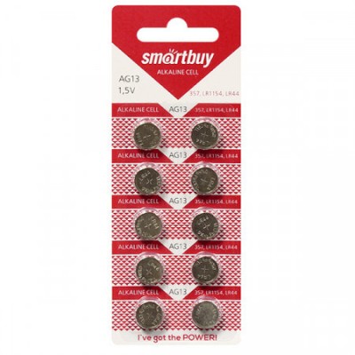 Батарейка часовая Smartbuy AG13-10B (SBBB-AG13-10B) (комплект 10 штук - цена за 1шт)