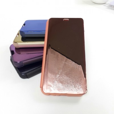 Чехол-книга Clear View для Samsung A2 Core, золотисто-розовый