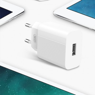 СЗУ XO L53 1 USB разъем (2.1A), блочок + кабель TYPE-C, белый
