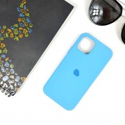 Чехол-накладка для iPhone 12 Pro Max (6.7") серия "Оригинал" №16, закр. низ, голубой