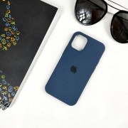 Чехол-накладка для iPhone 12 Mini (5.4") серия "Оригинал" №35, закр. низ, синий космос