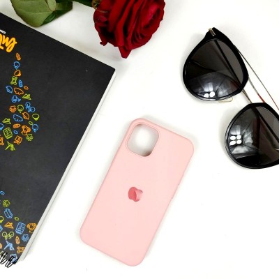 Чехол-накладка для iPhone 12 Pro Max (6.7") серия "Оригинал" №06, закр. низ, светло-розовый