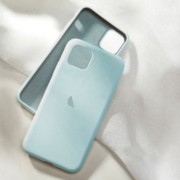 Чехол-накладка для iPhone 12 Mini (5.4") серия "Оригинал" №17, закр. низ, бирюзовый