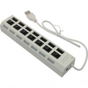 Smartbuy USB-HUB 2.0 с выключателями, 7 портов, СуперЭконом (SBHA-7207-W), белый