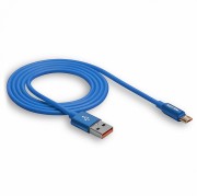 Кабель MICRO-USB Walker C725, с металл разъем, синий