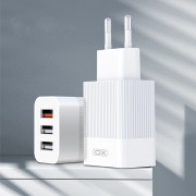 СЗУ XO L72 3А, 18Вт, USBx3, быстрая зарядка, блочок, белый