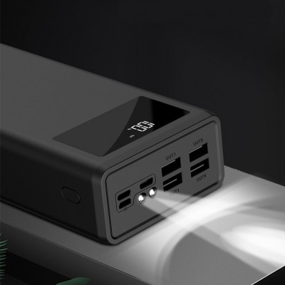 Внешний аккумулятор XO PR-124, 40000 mAh, 2A вх/вых, USBx4, дисплей, черный