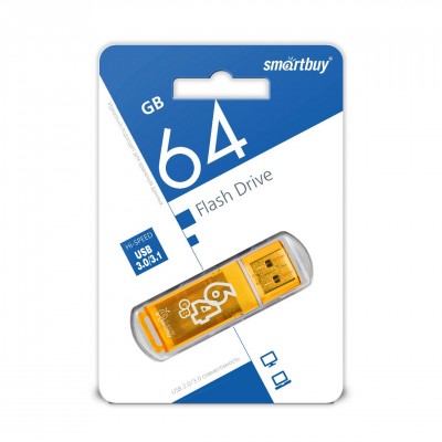 USB 64GB SmartBuy Glossy Series (SB64GBGS-Or), оранжевый