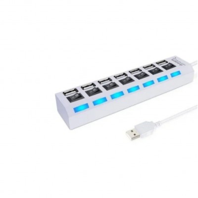 Smartbuy USB-HUB 3.0 с выключателями, 7 портов, СуперЭконом (SBHA-7307-W), белый
