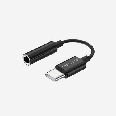 Адаптер Breaking, AUX 3.5мм - USB-C, черный