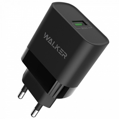 СЗУ Walker WH-35, USB, 15W, быстрый заряд QC 3.0, черный