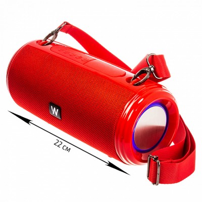 Колонка WALKER WSP-140, Bluetooth, 5Вт*2, подсветка, красный