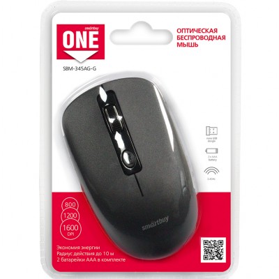 Мышь беспроводная Smartbuy ONE 345AG (SBM-345AG-G), серый