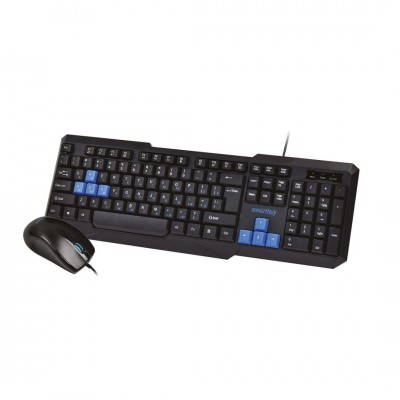 Проводной мультимедийный комплект клавиатура+мышь Smartbuy ONE (SBC-230346-KB), черно-синий