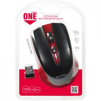 Мышь беспроводная Smartbuy ONE 352 (SBM-352AG-RK), красно-черный