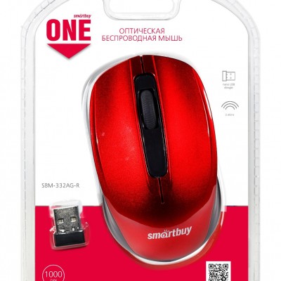 Мышь беспроводная Smartbuy ONE 332 (SBM-332AG-R), красный