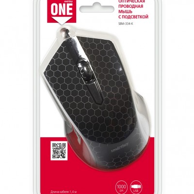 Мышь проводная Smartbuy ONE 334 (SBM-334-K), черный