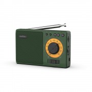 Perfeo радиоприемник аналоговый,всеволновый ЗАРЯ/MP3/ питание 18650 (i10GR), зеленый
