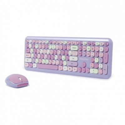Комплект клавиатура+мышь мультимедийный Smartbuy 666395 (SBC-666395AG-V), фиолетовый