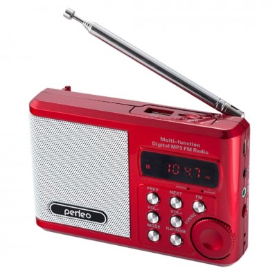 Perfeo мини-аудио Sound Ranger, УКВ+FM, MP3 (USB/TF), USB-audio, BL-5C 1000mAh, красный (SV922RED)