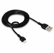XO NB200 кабель для iPhone 5/6, 2.1А, прорезиненная оплетка, черный