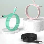 XO NB156 кабель для iPhone 5/6, длина 1 м, 2А, прорезиненная оплетка, розовый