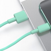 XO NB156 кабель для iPhone 5/6, длина 1 м, 2А, прорезиненная оплетка, мятный