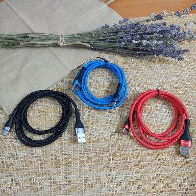 Breaking кабель Tissue USB - Micro USB, 3A, 60W, 1.2m. (21455), синий