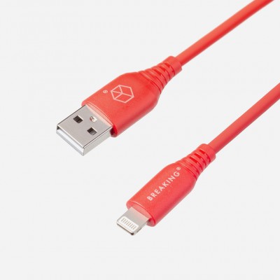 Breaking Кабель для iphone 5/6 Silicone USB - Lightning 2.4A, 1m (21611), красный