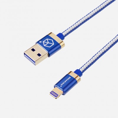 Breaking Кабель для iphone 5/6 Denim (джинсовый) USB - Lightning 1m (21211) синий