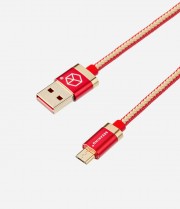 Breaking кабель Micro USB Denim (джинсовый), 2.4A, длина 1м (21222), красный
