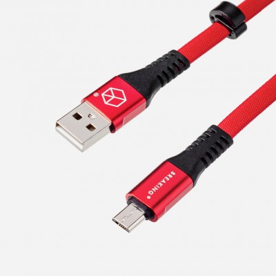 Breaking кабель Micro USB Nylon, 2.4A, длина 1м (21422), красный