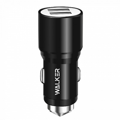 АЗУ WALKER WCR-21, 2 USB разъема (2,1А) блочок, черный