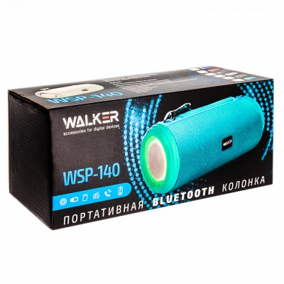 Колонка WALKER WSP-140, Bluetooth, 5Вт*2, подсветка, красный