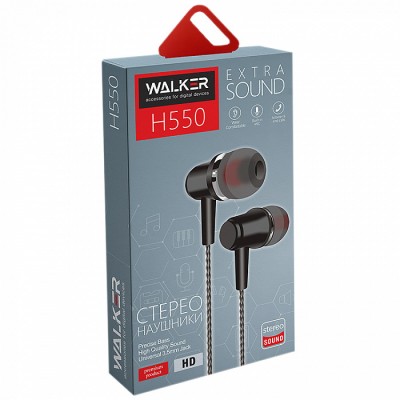 Наушники Walker H550, Soft touch, с микрофоном и кнопкой ответа, белые