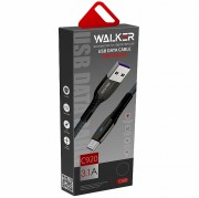 Walker C920 Кабель для iPhone 5/6, в матерч. обмотке, с индикатором (3.1A), серый