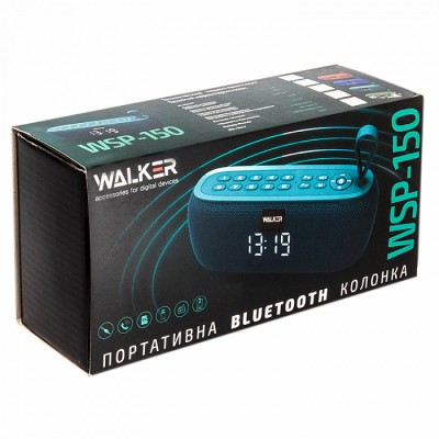 Колонка WALKER WSP-150, Bluetooth, 5Вт*2, функция часов, милитари