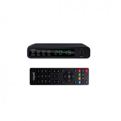 Perfeo DVB-T2/C приставка "STREAM" для цифр.TV, Wi-Fi, IPTV, HDMI, 2 USB, DolbyDigital, пульт ДУ