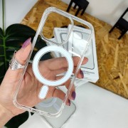 Накладка силиконовая Breaking MagSafe для iPhone 13 Pro Max, прозрачный