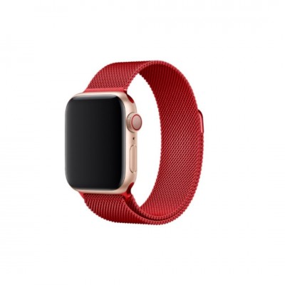 Ремешок для Apple Watch 42-44mm, "Миланская петля" металлический, красный