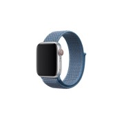 Ремешок для Apple Watch 38-40mm, нейлоновый на липучке, лавандовый с голубой каймой