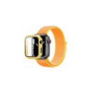 Ремешок для Apple Watch 38-40mm, нейлоновый на липучке, апельсиново-оранжевый с каймой