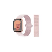 Ремешок для Apple Watch 42-44mm, нейлоновый на липучке, светло-розовый