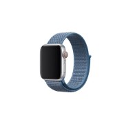 Ремешок для Apple Watch 42-44mm, нейлоновый на липучке, лавандово-серый с голубой каймой