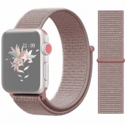 Ремешок для Apple Watch 42-44mm, нейлоновый на липучке, песочно-розовый