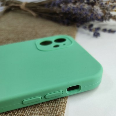Чехол-накладка для iPhone 12 Silicone Case (без лого) №50, мятный