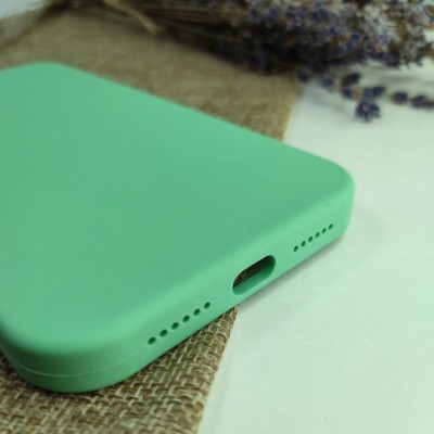 Чехол-накладка для iPhone 12 Silicone Case (без лого) №50, мятный