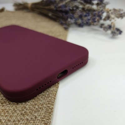 Чехол-накладка для iPhone 12 Silicone Case (без лого) №52, фиолетовый виноград